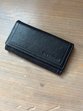 GIVENCHY Black Pebbled Leather Key Case
